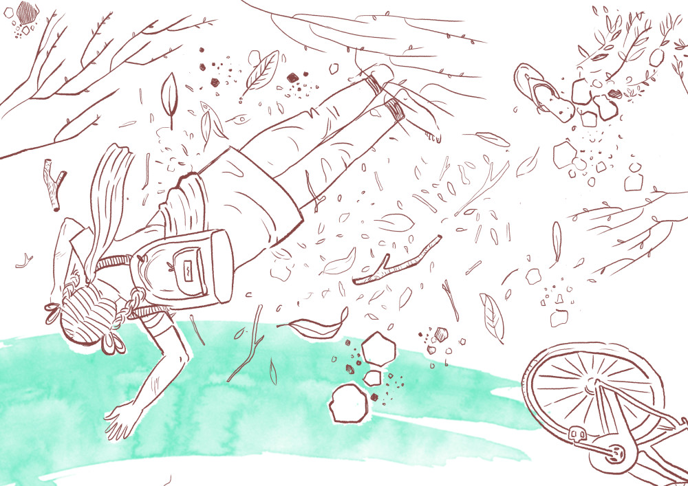 Suprita thrown by the elephant